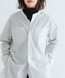 URBAN RESEARCH | バンドカラーコットンストライプシャツ(Tシャツ/カットソー)