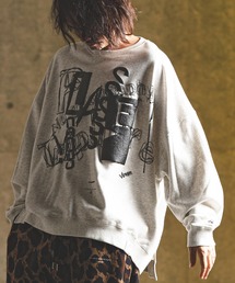 GLIMCLAP（グリムクラップ）の「msw1577- Printed oversized sweatshirt-Handwriting Art- スウェット（スウェット）」