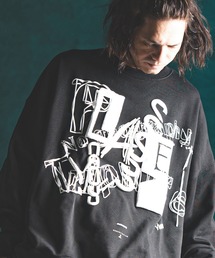 GLIMCLAP（グリムクラップ）の「msw1577- Printed oversized sweatshirt-Handwriting Art- スウェット（スウェット）」