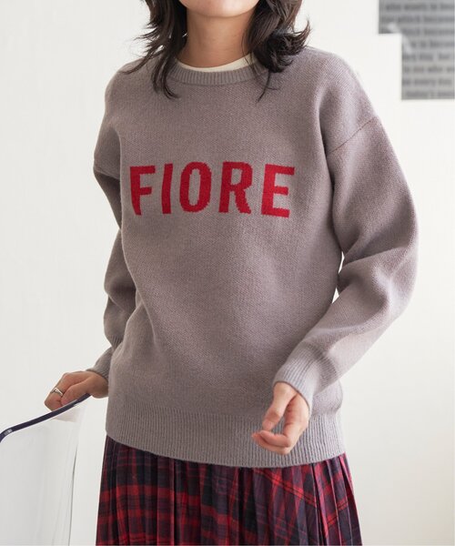 VENCEEXCHANGE(ヴァンスエクスチェンジ)の「FIOREロゴジャガードニット(ニット/セーター・レディース・ブラック/ベージュ/ライトグレー/オフホワイト/グレー・FREE)」の4枚目の写真