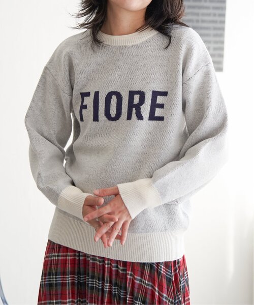 VENCEEXCHANGE(ヴァンスエクスチェンジ)の「FIOREロゴジャガードニット(ニット/セーター・レディース・ブラック/ベージュ/ライトグレー/オフホワイト/グレー・FREE)」の1枚目の写真
