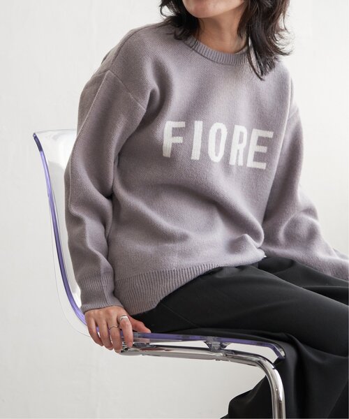 VENCEEXCHANGE(ヴァンスエクスチェンジ)の「FIOREロゴジャガードニット(ニット/セーター・レディース・ブラック/ベージュ/ライトグレー/オフホワイト/グレー・FREE)」の3枚目の写真