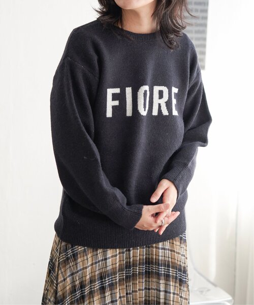 VENCEEXCHANGE(ヴァンスエクスチェンジ)の「FIOREロゴジャガードニット(ニット/セーター・レディース・ブラック/ベージュ/ライトグレー/オフホワイト/グレー・FREE)」の2枚目の写真