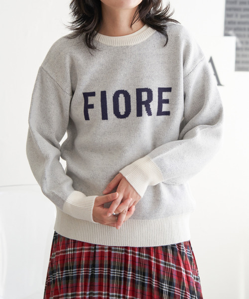 VENCEEXCHANGE(ヴァンスエクスチェンジ)の「FIOREロゴジャガードニット(ニット/セーター・レディース・ブラック/ベージュ/ライトグレー/オフホワイト/グレー・FREE)」の12枚目の写真