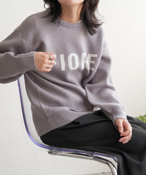 VENCEEXCHANGE(ヴァンスエクスチェンジ)の「FIOREロゴジャガードニット(ニット/セーター・レディース・ブラック/ベージュ/ライトグレー/オフホワイト/グレー・FREE)」の16枚目の写真