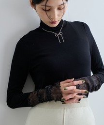 VIS | 袖クシュクシュテレコハイネックプルオーバー(Tシャツ/カットソー)