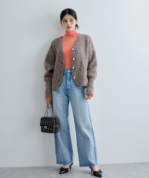 VIS（ビス）の「袖クシュクシュテレコハイネックプルオーバー（Tシャツ/カットソー・レディース・ベージュ/オレンジ/ターコイズブルー/ブラック・FREE）」の9枚目の写真