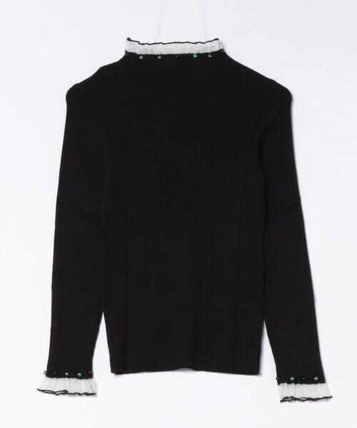 ScoLar（スカラー）の「143645：マルチパールリブ編みニットロングスリーブTシャツ（Tシャツ/カットソー・レディース・オフホワイト/グリーン/杢グレー/ブラック・M）」の5枚目の写真