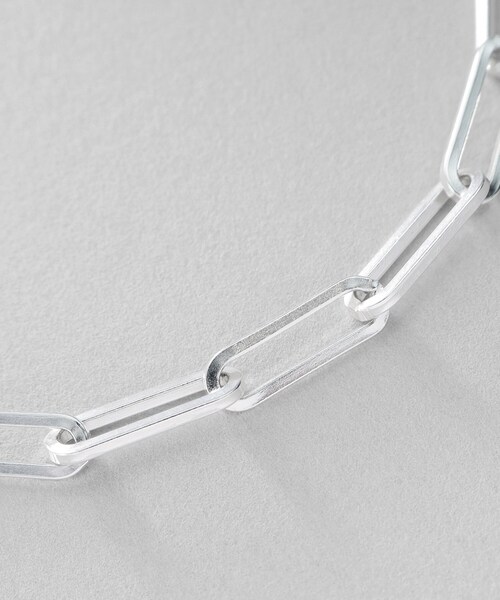シルバー デザインチェーン フラットケーブルブレスレット（21cm