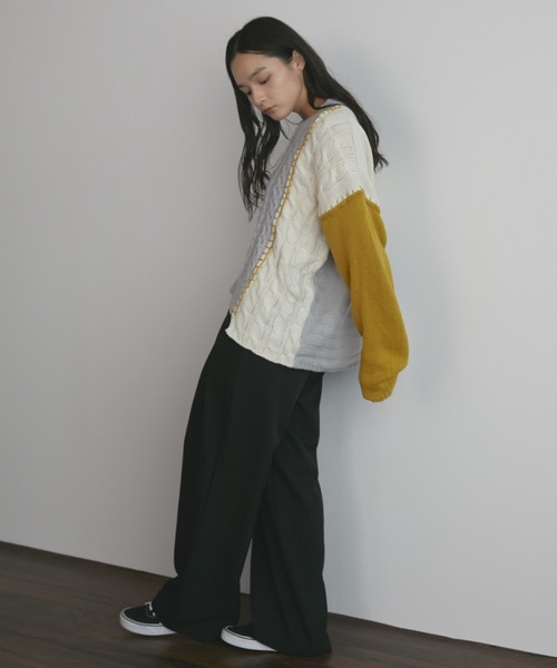 MERLOT（メルロー）の「サイドラップスラックス（スラックス・レディース・ブラック/チャコールグレー・FREE）」の22枚目の写真