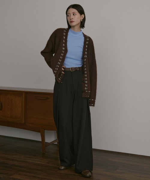 MERLOT（メルロー）の「サイドラップスラックス（スラックス・レディース・ブラック/チャコールグレー・FREE）」の3枚目の写真