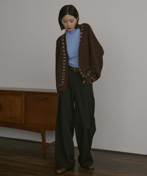 MERLOT（メルロー）の「サイドラップスラックス（スラックス・レディース・ブラック/チャコールグレー・FREE）」の4枚目の写真