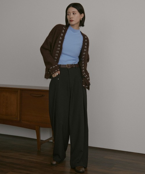 MERLOT（メルロー）の「サイドラップスラックス（スラックス・レディース・ブラック/チャコールグレー・FREE）」の5枚目の写真