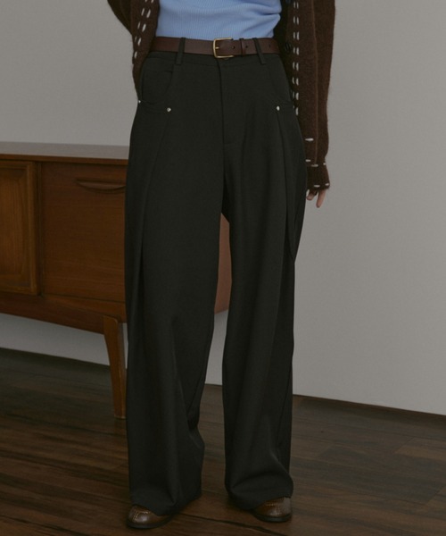 MERLOT（メルロー）の「サイドラップスラックス（スラックス・レディース・ブラック/チャコールグレー・FREE）」の11枚目の写真