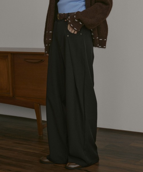 MERLOT（メルロー）の「サイドラップスラックス（スラックス・レディース・ブラック/チャコールグレー・FREE）」の16枚目の写真