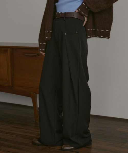 MERLOT（メルロー）の「サイドラップスラックス（スラックス・レディース・ブラック/チャコールグレー・FREE）」の17枚目の写真