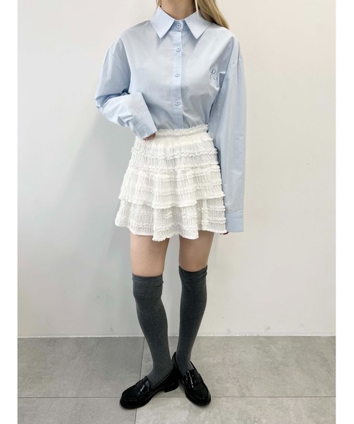 PHILLY(フィリー)の「【PHILLY】リボンワンポイントシャツ(シャツ/ブラウス・レディース・ホワイト/サックスブルー・FREE)」の11枚目の写真