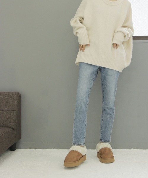 SOROTTO(ソロット)の「厚底 ふわふわムートンスリッポン(スリッポン・レディース・ブラック/キャメル・S/M/L/LL)」の8枚目の写真