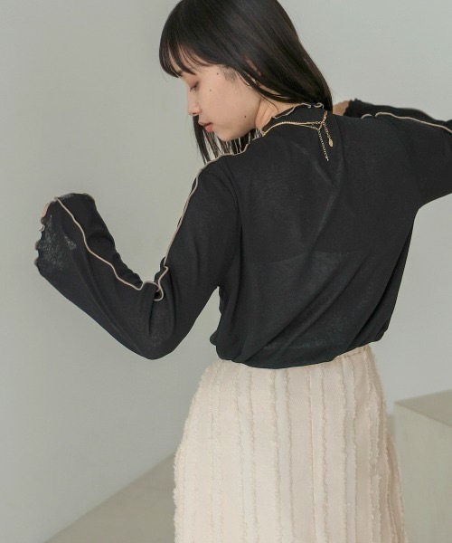 Bab（バブ）の「前後2WAY配色メロウカットソー（Tシャツ/カットソー・レディース・ブラック/グリーン/オフホワイト/ベージュ・FREE）」の20枚目の写真