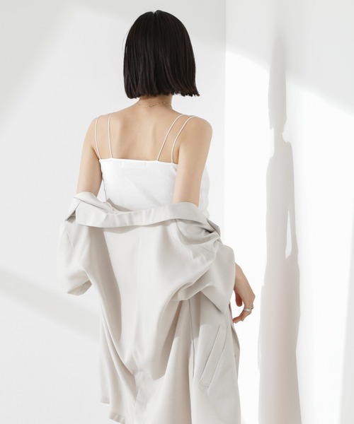 NANO universe（ナノユニバース）の「【追加生産】抗菌防臭リブカップ付きダブルストラップキャミソール（キャミソール・レディース・ホワイト/ブラック/グレイッシュベージュ/ブラウン・FREE）」の19枚目の写真