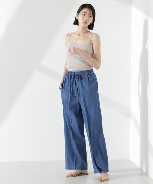 NANO universe（ナノユニバース）の「【追加生産】抗菌防臭リブカップ付きダブルストラップキャミソール（キャミソール・レディース・ホワイト/ブラック/グレイッシュベージュ/ブラウン・FREE）」の9枚目の写真