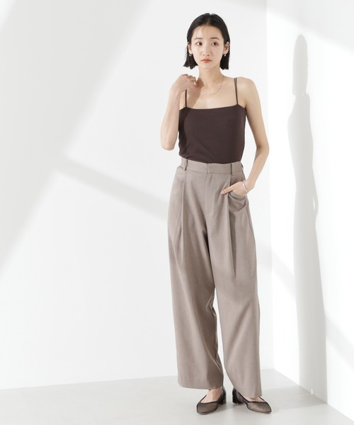 NANO universe（ナノユニバース）の「【追加生産】抗菌防臭リブカップ付きダブルストラップキャミソール（キャミソール・レディース・ホワイト/ブラック/グレイッシュベージュ/ブラウン・FREE）」の17枚目の写真