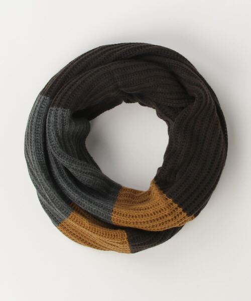 FUNALIVE(ファンアライブ)の「保湿 ボーダースヌード(ネックウォーマー/スヌード・メンズ・ブラウン系/ライトグレー系・FREE)」の3枚目の写真