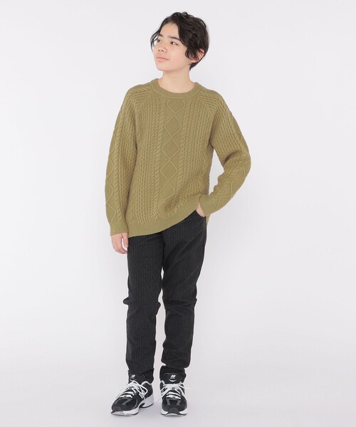 SHIPS（シップス）の「SHIPS KIDS:140～160cm /〈洗濯機可能〉ケーブル ニット（ニット/セーター・キッズ・オフホワイト/オリーブ・140/150/160）」の17枚目の写真
