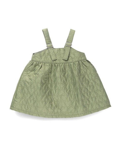 BRANSHES（ブランシェス）の「【ベビー】キルティングジャンパースカート（その他ベビーウェア・キッズ・アイボリー/カーキ・70/80）」の2枚目の写真