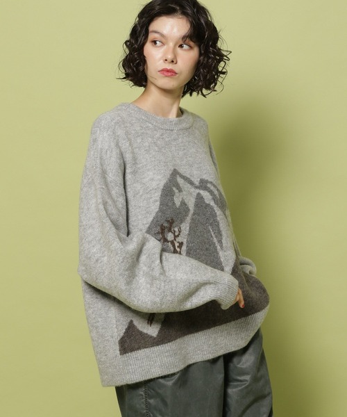 2.美品❗️マークアンドロナ 防風裏地付き 　ニットセーター　46 niko and…（ニコアンド） ニット セーター 「NASU FARM VILLAGE