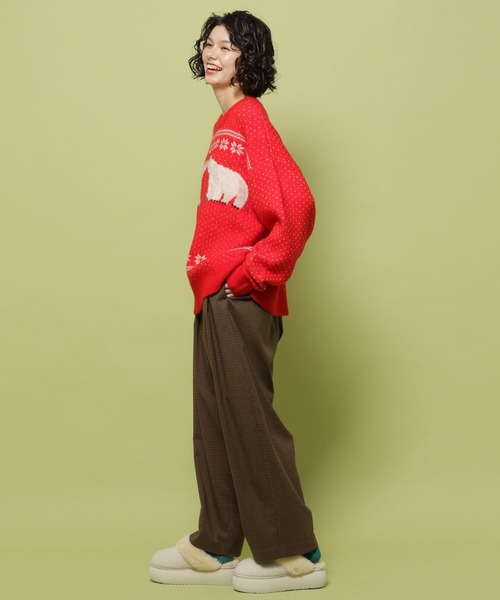 niko and...(ニコアンド)の「【あさひやま動物園応援商品】ニットプルオーバー(ニット/セーター・レディース・レッド/ブルー/グレー・FREE)」の11枚目の写真