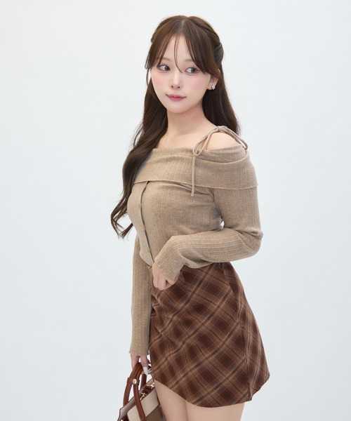 TITTY&CO.（ティティーアンドコー）の「チェック柄タイトスカート（スカート・レディース・グレー/レッド/ブラウン・SMALL/MEDIUM）」の14枚目の写真