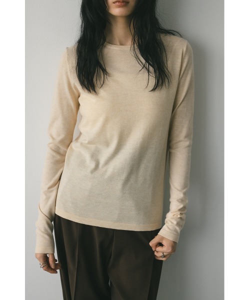 STYLEMIXER（スタイルミキサー）の「ウォッシャブルクルーネックニット（ニット/セーター・レディース・ブルー/アイボリー/ブラック・FREE）」の2枚目の写真