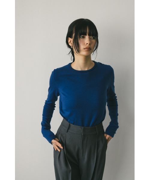 STYLEMIXER（スタイルミキサー）の「ウォッシャブルクルーネックニット（ニット/セーター・レディース・ブルー/アイボリー/ブラック・FREE）」の22枚目の写真