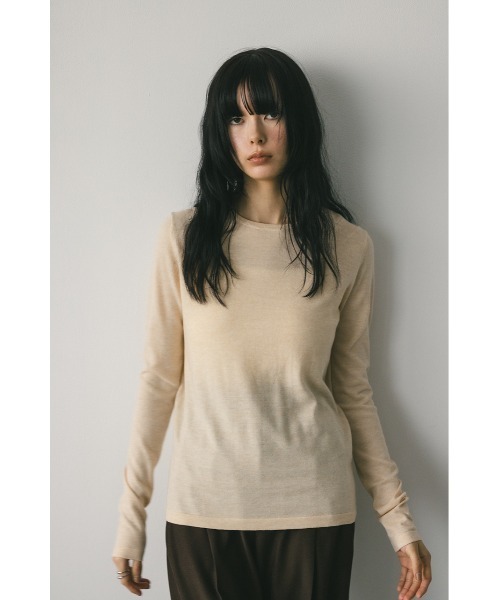 STYLEMIXER（スタイルミキサー）の「ウォッシャブルクルーネックニット（ニット/セーター・レディース・ブルー/アイボリー/ブラック・FREE）」の6枚目の写真