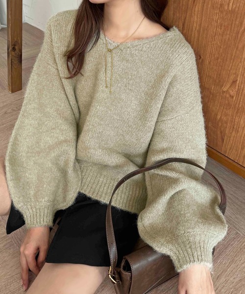 apres jour clair(アプレジュールクレア)の「【apres jour clair】袖ボリュームニット【ZOZOTOWN限定アイテム】(ニット/セーター・レディース・アイボリー/グレー/オレンジ系その他/ベージュ系その他・フリー/X-LARGE)」の3枚目の写真