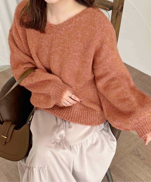 apres jour clair(アプレジュールクレア)の「【apres jour clair】袖ボリュームニット【ZOZOTOWN限定アイテム】(ニット/セーター・レディース・アイボリー/グレー/オレンジ系その他/ベージュ系その他・フリー/X-LARGE)」の4枚目の写真