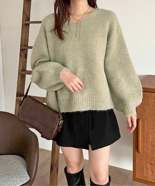 セール】【apres jour clair】袖ボリュームニット【ZOZOTOWN限定