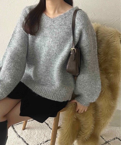 セール】【apres jour clair】袖ボリュームニット【ZOZOTOWN限定