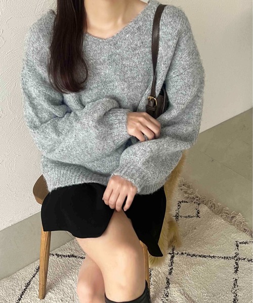 セール】【apres jour clair】袖ボリュームニット【ZOZOTOWN限定