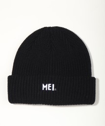 【MEI/メイ】MEI 3D EMB WATCH ACRYLIC/ロゴ刺繍 リブ編みニットキャップ/ビーニー