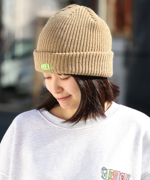 MEI（メイ）の「【MEI/メイ】MEI 3D EMB WATCH ACRYLIC/ロゴ刺繍 リブ編みニットキャップ/ビーニー（ニットキャップ/ビーニー・メンズ・ブラック/ライトパープル/グレー/ホワイト/ライトブルー/ベージュ/グリーン・FREE）」の16枚目の写真