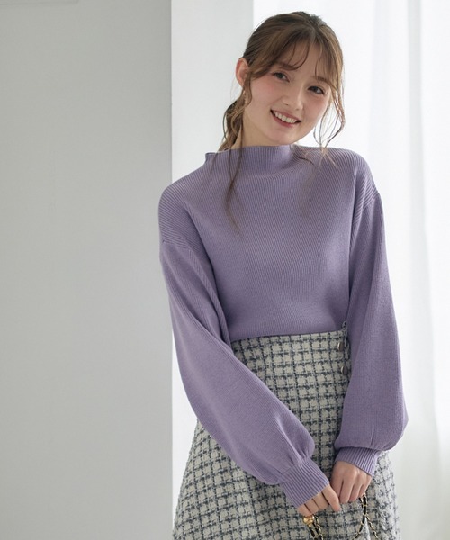 12Twelve Agenda(トゥエルブ アジェンダ)の「ボトルネックリブニットプルオーバー(ニット/セーター・レディース・イエロー/オフホワイト/チャコールグレー/グレイッシュベージュ/ミント/ラベンダー・M)」の22枚目の写真