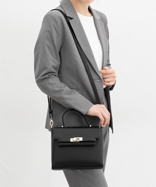 Honeys（ハニーズ）の「フラップハンドバッグ（ハンドバッグ・レディース・アイボリー/グレイッシュベージュ/ブラック・FREE）」の5枚目の写真