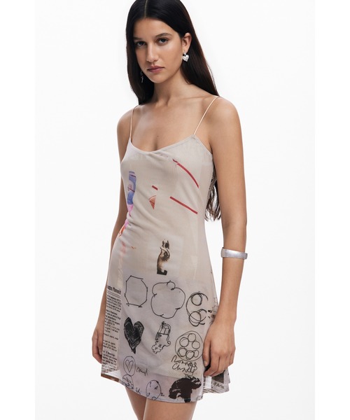 Desigual（デシグアル）の「ラクロワプリント アートスケッチ キャミソールワンピース（ワンピース・レディース・ブラウン・XL/L/M/S/XS）」の3枚目の写真