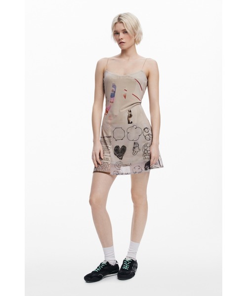 Desigual（デシグアル）の「ラクロワプリント アートスケッチ キャミソールワンピース（ワンピース・レディース・ブラウン・XL/L/M/S/XS）」の7枚目の写真