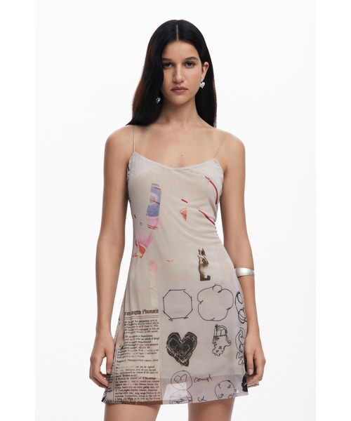 Desigual（デシグアル）の「ラクロワプリント アートスケッチ キャミソールワンピース（ワンピース・レディース・ブラウン・XL/L/M/S/XS）」の11枚目の写真