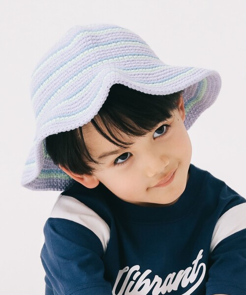 B:MING by BEAMS(ビーミングバイビームス)の「クロシェ ハット(ハット・キッズ・ブルー/パープル・ONE SIZE)」の2枚目の写真