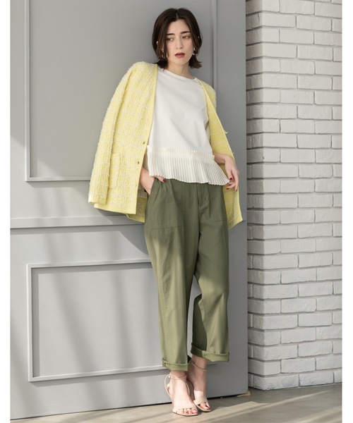 OPAQUE.CLIP(オペークドットクリップ)の「ツイードライクVニットカーディガン【洗濯機洗い可】(カーディガン/ボレロ・レディース・ホワイト系6/イエロー系その他5/ネイビー系3・38/40/36/42)」の17枚目の写真