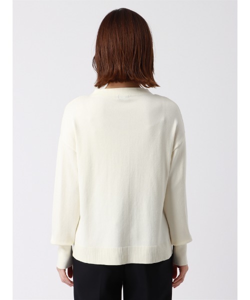 SUIT SQUARE（スーツスクエア）の「ボトルネックニット 長袖 ハンドウォッシュ ハイストレッチビスコース天竺 destyle（ニット/セーター・レディース・オフホワイト/テラコッタ/ブラック・38(9号)）」の7枚目の写真